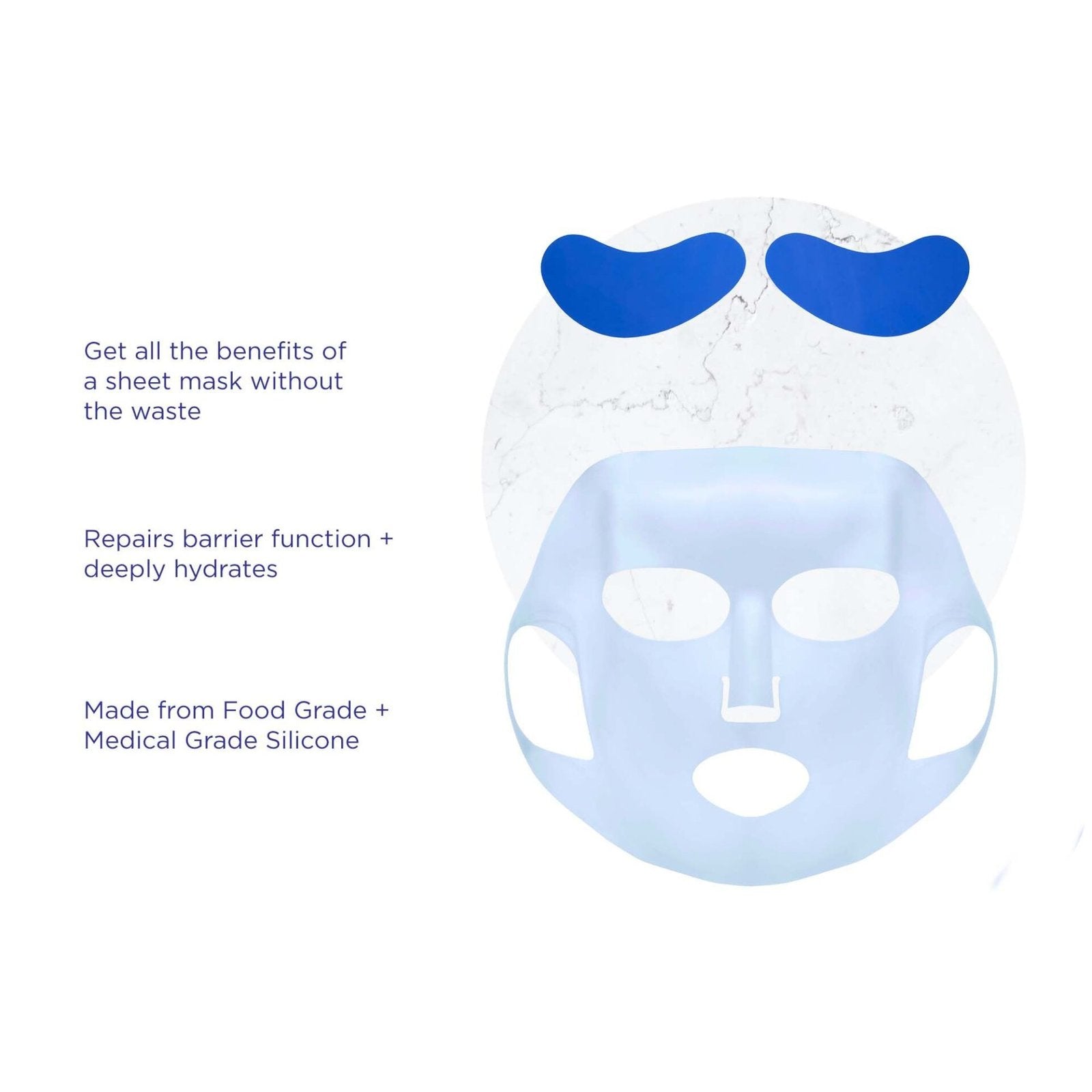 Reusable Silicone Sheet Mask Set for Face + Eyes